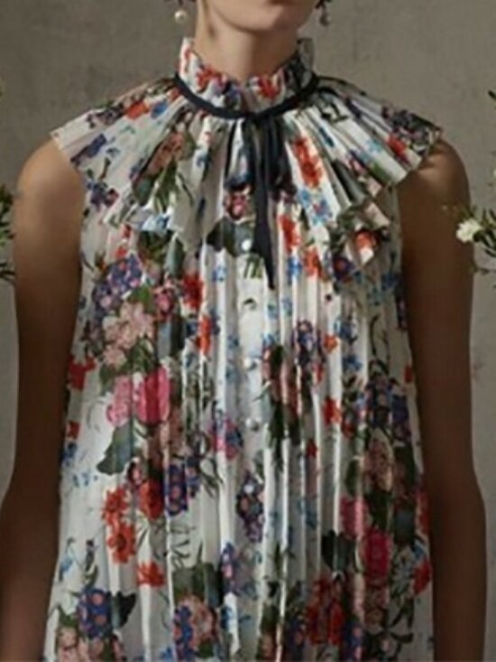 ERDEM Tops - Erdem x H&M Colab Pleated Floral Print Sleeveless Blouse - Rare Limited Edition